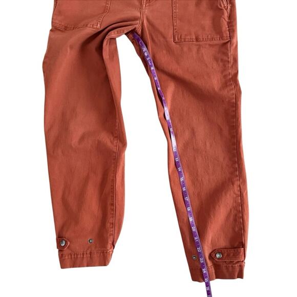 Express Cropped Straight High Rise Jeans‎ Women's Sz 4 Orange Rust Tapered Retro - Picture 8 of 14